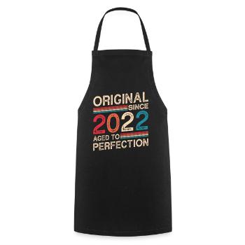 Original since 2022 aged to perfection - Cooking Apron - black - Front - AI Model Male 185 dark (185cm)