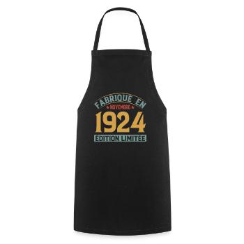 Fabriqué En Novembre 1924 Édition Limitée - Tablier de cuisine - noir - Devant - AI Model Male 185 dark (185cm)