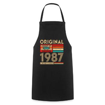 Original legendary hits Best of 1987 - Cooking Apron - black - Front - AI Model Male 185 dark (185cm)