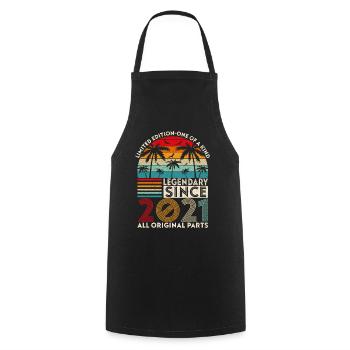 Légendaire Depuis 2021 Toutes Les Pièces D'origine - Tablier de cuisine - noir - Devant - AI Model Male 185 dark (185cm)