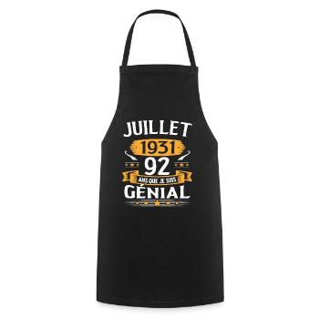 Juillet 1931 92 Ans Que Je Suis Génial Cadeau - Tablier de cuisine - noir - Devant - AI Model Male 185 dark (185cm)