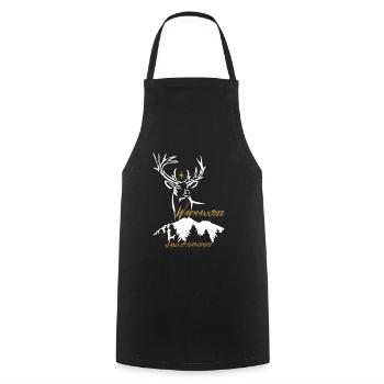 Hunter Gift Waidmannsheil-Jagen est la conservation de la nature - Tablier de cuisine - noir - Devant - AI Model Male 185 dark (185cm)