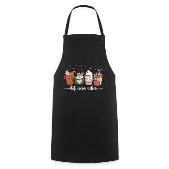 Hot Cocoa Vibes Cute Hot Chocolate Cozy Festive - Cooking Apron - black - Front - AI Model Male 185 dark (185cm)
