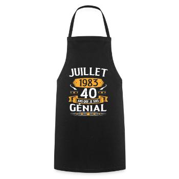 Juillet 1983 40 Ans Que Je Suis Génial Cadeau - Tablier de cuisine - noir - Devant - AI Model Male 185 dark (185cm)