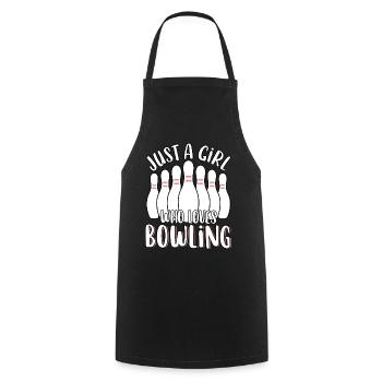 Just A Girl Who Loves Bowling Cute Women's - Cooking Apron - black - Front - AI Model Male 185 dark (185cm)