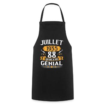 Juillet 1935 88 Ans Que Je Suis Génial Cadeau - Tablier de cuisine - noir - Devant - AI Model Male 185 dark (185cm)