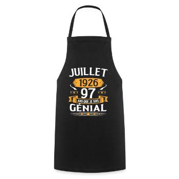 Juillet 1926 97 Ans Que Je Suis Génial Cadeau - Tablier de cuisine - noir - Devant - AI Model Male 185 dark (185cm)