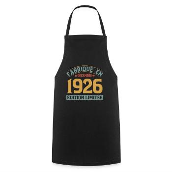 Fabriqué En Décembre 1926 Édition Limitée - Tablier de cuisine - noir - Devant - AI Model Male 185 dark (185cm)