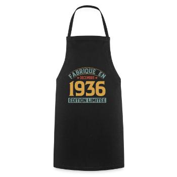 Fabriqué En Décembre 1936 Édition Limitée - Tablier de cuisine - noir - Devant - AI Model Male 185 dark (185cm)