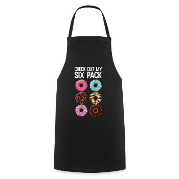 Check Out My Six Pack Funny Donut Lover Dad BOD - Cooking Apron - black - Front - AI Model Male 185 dark (185cm)