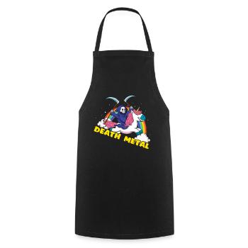 Skeleton Unicorn Rainbow Metal Music Lover - Tablier de cuisine - noir - Devant - AI Model Male 185 dark (185cm)