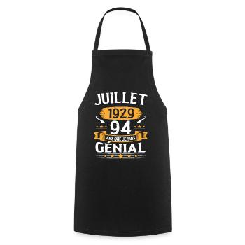 Juillet 1929 94 Ans Que Je Suis Génial Cadeau - Tablier de cuisine - noir - Devant - AI Model Male 185 dark (185cm)