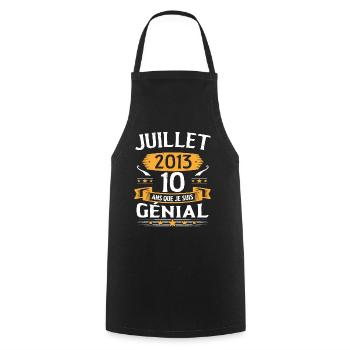 July 2013 10 years that I am awesome gift - Cooking Apron - black - Front - AI Model Male 185 dark (185cm)