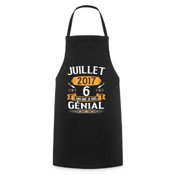 July 2017 6 years that I am awesome gift - Cooking Apron - black - Front - AI Model Male 185 dark (185cm)