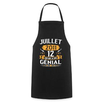 July 2011 12 years that I am awesome gift - Cooking Apron - black - Front - AI Model Male 185 dark (185cm)