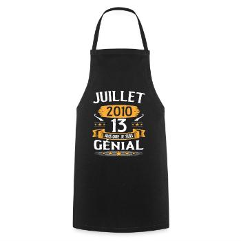 July 2010 13 years that I am awesome gift - Cooking Apron - black - Front - AI Model Male 185 dark (185cm)
