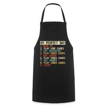 Gaming Retro Gift Idea - Cooking Apron - black - Front - AI Model Male 185 dark (185cm)