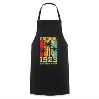 Original limitierte Auflage von 1923 - Kochschürze - Schwarz - Vorne - AI Model Male 185 dark (185cm)