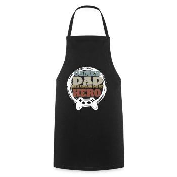Daddy Gaming Retro Gift Idea - Cooking Apron - black - Front - AI Model Male 185 dark (185cm)