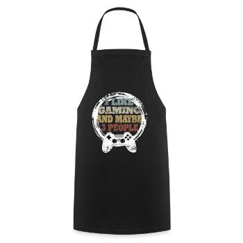 Gaming Retro Gift Idea - Cooking Apron - black - Front - AI Model Male 185 dark (185cm)