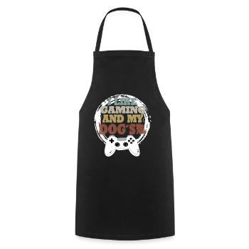 Gaming Dog Gift Idea - Cooking Apron - black - Front - AI Model Male 185 dark (185cm)