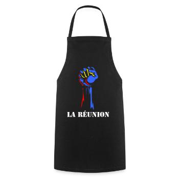 Puissance Drapeau La Reunion Cadeau Homme - Tablier de cuisine - noir - Devant - AI Model Male 185 dark (185cm)
