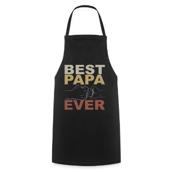 Tenue Retro Papa pour la fête des pères - Tablier de cuisine - noir - Devant - AI Model Male 185 dark (185cm)