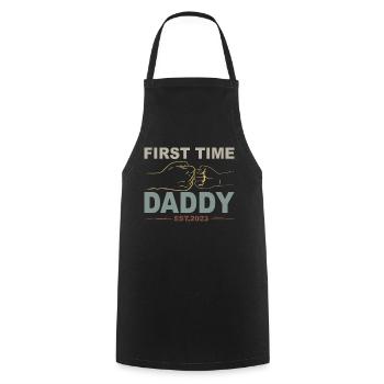 Tenue Retro Papa pour la fête des pères - Tablier de cuisine - noir - Devant - AI Model Male 185 dark (185cm)