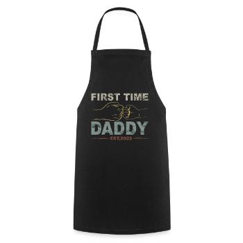 Retro Papa Outfit zum Vatertag - Kochschürze - Schwarz - Vorne - AI Model Male 185 dark (185cm)