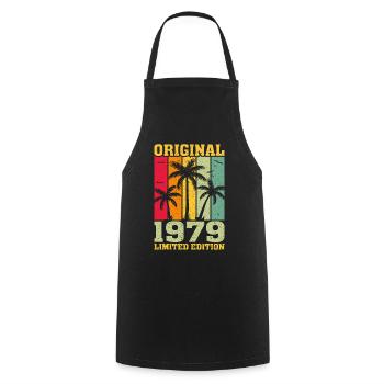 Original limited edition of 1979 - Cooking Apron - black - Front - AI Model Male 185 dark (185cm)