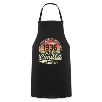 Cadeau D'anniversaire Vintage 1936 Édition Limitée - Tablier de cuisine - noir - Devant - AI Model Male 185 dark (185cm)
