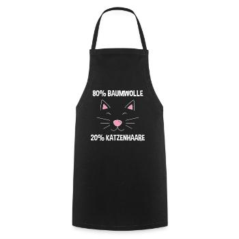Baumwolle Katze Haar Katze Sprüche - Kochschürze - Schwarz - Vorne - AI Model Male 185 dark (185cm)