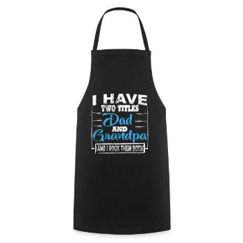 Grand-père grands-parents idée cadeau disant - Tablier de cuisine - noir - Devant - AI Model Male 185 dark (185cm)