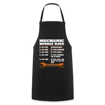 Mechaniker KFZ Auto Geschenkidee - Kochschürze - Schwarz - Vorne - AI Model Male 185 dark (185cm)
