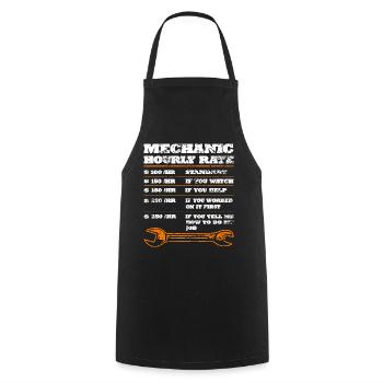 Mechaniker KFZ Auto Geschenkidee - Kochschürze - Schwarz - Vorne - AI Model Male 185 dark (185cm)