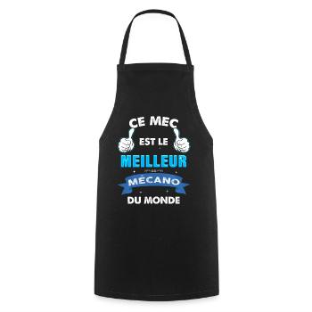 Ce mec super mécano Mécanique Auto Garage Humour - Tablier de cuisine - noir - Devant - AI Model Male 185 dark (185cm)
