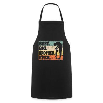 Big brother sibling family - Cooking Apron - black - Front - AI Model Male 185 dark (185cm)