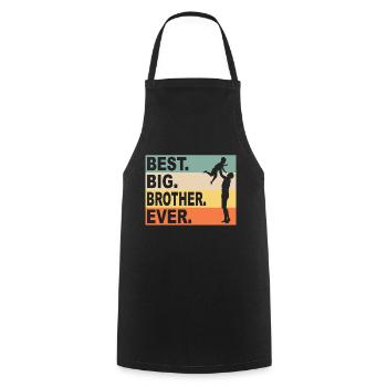Big brother sibling family - Cooking Apron - black - Front - AI Model Male 185 dark (185cm)