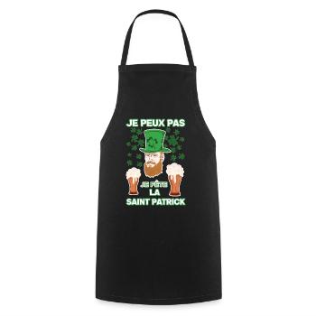 I Can't I Celebrate Saint Patrick Day Beer Love - Cooking Apron - black - Front - AI Model Male 185 dark (185cm)