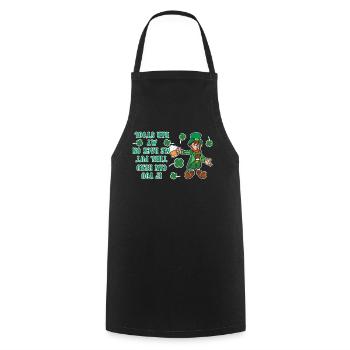 Drôle d’ivrogne Paddy Shamrock Saint Patrick Day - Tablier de cuisine - noir - Devant - AI Model Male 185 dark (185cm)