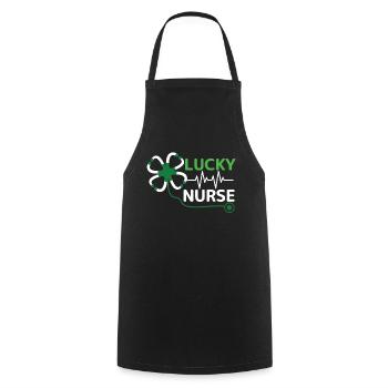 Saint Patrick Day Clover Lucky Nurse - Kochschürze - Schwarz - Vorne - AI Model Male 185 dark (185cm)