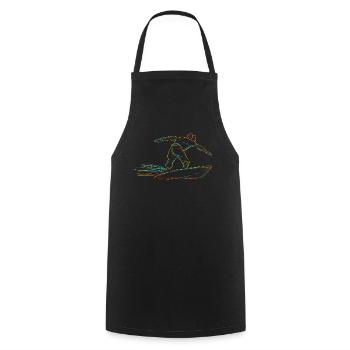 Surfer Surfing Wellenreiten Planche de surf - Tablier de cuisine - noir - Devant - AI Model Male 185 dark (185cm)
