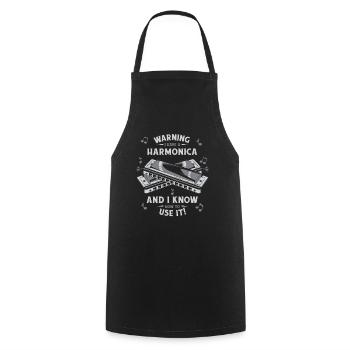 Harmonica Harmonica Instrument Music - Cooking Apron - black - Front - AI Model Male 185 dark (185cm)