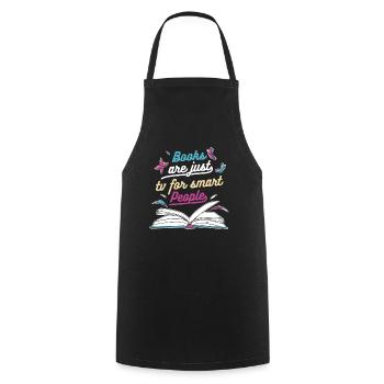 Bücher Buch lesen Bücherei Bibliothek Bücherwurm - Kochschürze - Schwarz - Vorne - AI Model Male 185 dark (185cm)