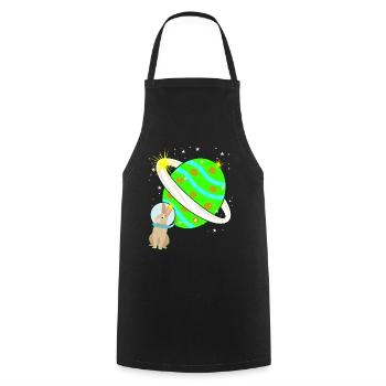 Rabbit Easter Easter Egg Space - Cooking Apron - black - Front - AI Model Male 185 dark (185cm)