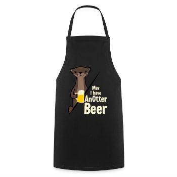 Otter with Anotter Beer - Cooking Apron - black - Front - AI Model Male 185 dark (185cm)