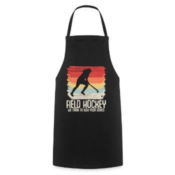 Field Hockey Kick Grass Hockey Player - Cooking Apron - black - Front - AI Model Male 185 dark (185cm)