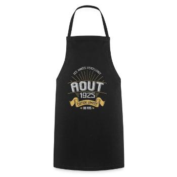 Août 1925 98 Ans Anniversaire Vintage Cadeau - Tablier de cuisine - noir - Devant - AI Model Male 185 dark (185cm)