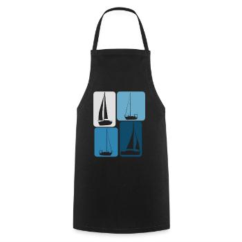 Sailing Boats Sailboat - Cooking Apron - black - Front - AI Model Male 185 dark (185cm)