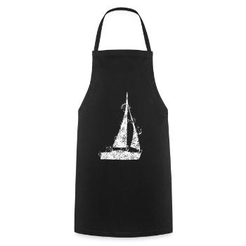 Sailing Sailboat - Cooking Apron - black - Front - AI Model Male 185 dark (185cm)